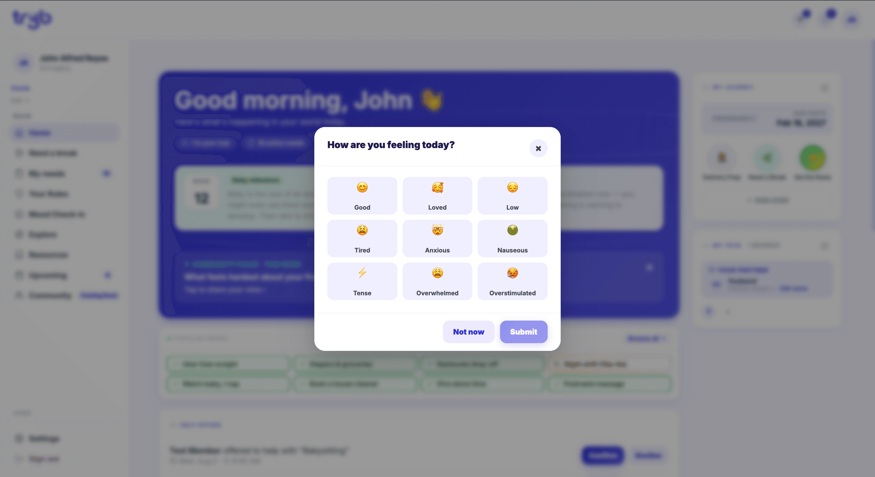 Tryb feature showcase - Tryb is a parenting app that helps parents track their child's development and milestones, and provides resources and support for parents.