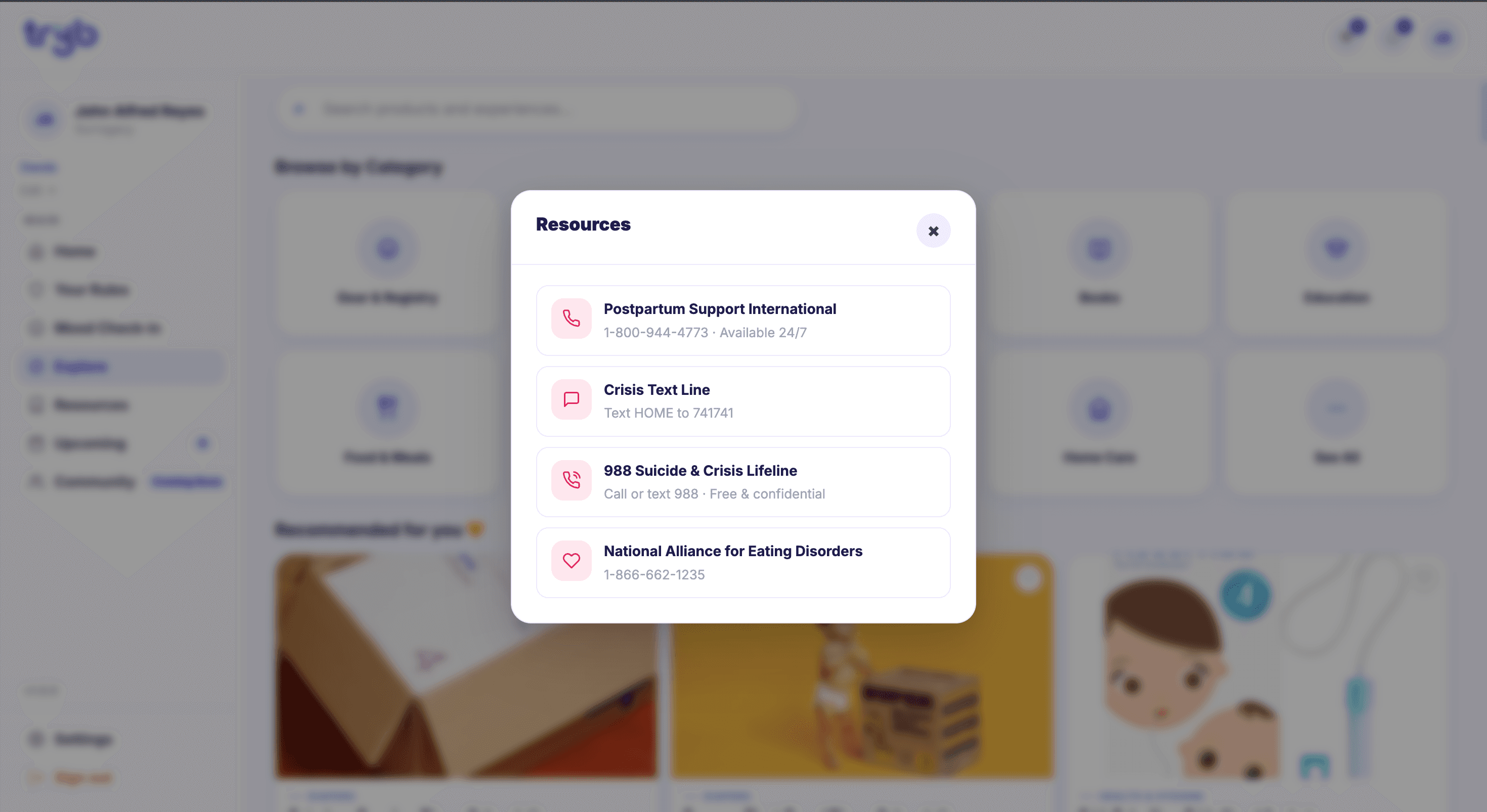 Tryb screenshot - Tryb is a parenting app that helps parents track their child's development and milestones, and provides resources and support for parents.